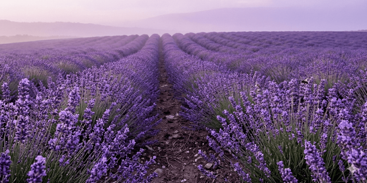 Lavender field at sunset